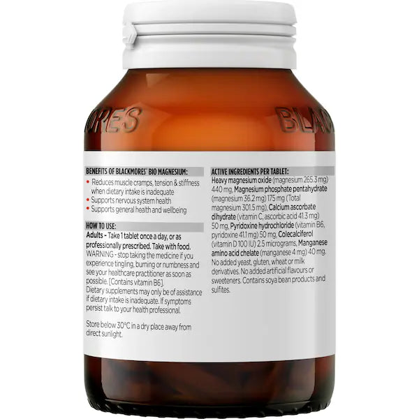 Blackmores Bio Magnesium Muscle Health Tablets 150 pack - Support muscle function and reduce cramps with high-quality magnesium supplements.