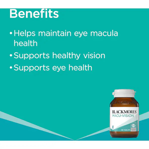 Blackmores Macu Vision Eye Care Vitamin Tablets 125 pack, view 4