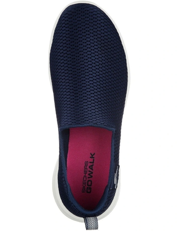 Skechers GOwalk Joy Slip-On Sneaker in Navy with lightweight cushioning and breathable comfort for walking