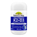 Nature’s Way Vitamin K2 + D3 30 Tablets bottle – bone health and immune support supplement with essential vitamins for calcium absorption.