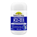 Nature’s Way Vitamin K2 + D3 30 Tablets bottle – bone health and immune support supplement with essential vitamins for calcium absorption.