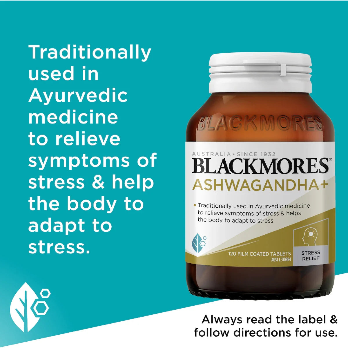 Blackmores Ashwagandha+ Tablets 120 pack, view 4