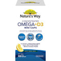 Nature's Way Concentrated Omega + D3 Mini Capsules 100 pack – high-strength fish oil supplement with vitamin D3 for heart, brain, and immune health.
