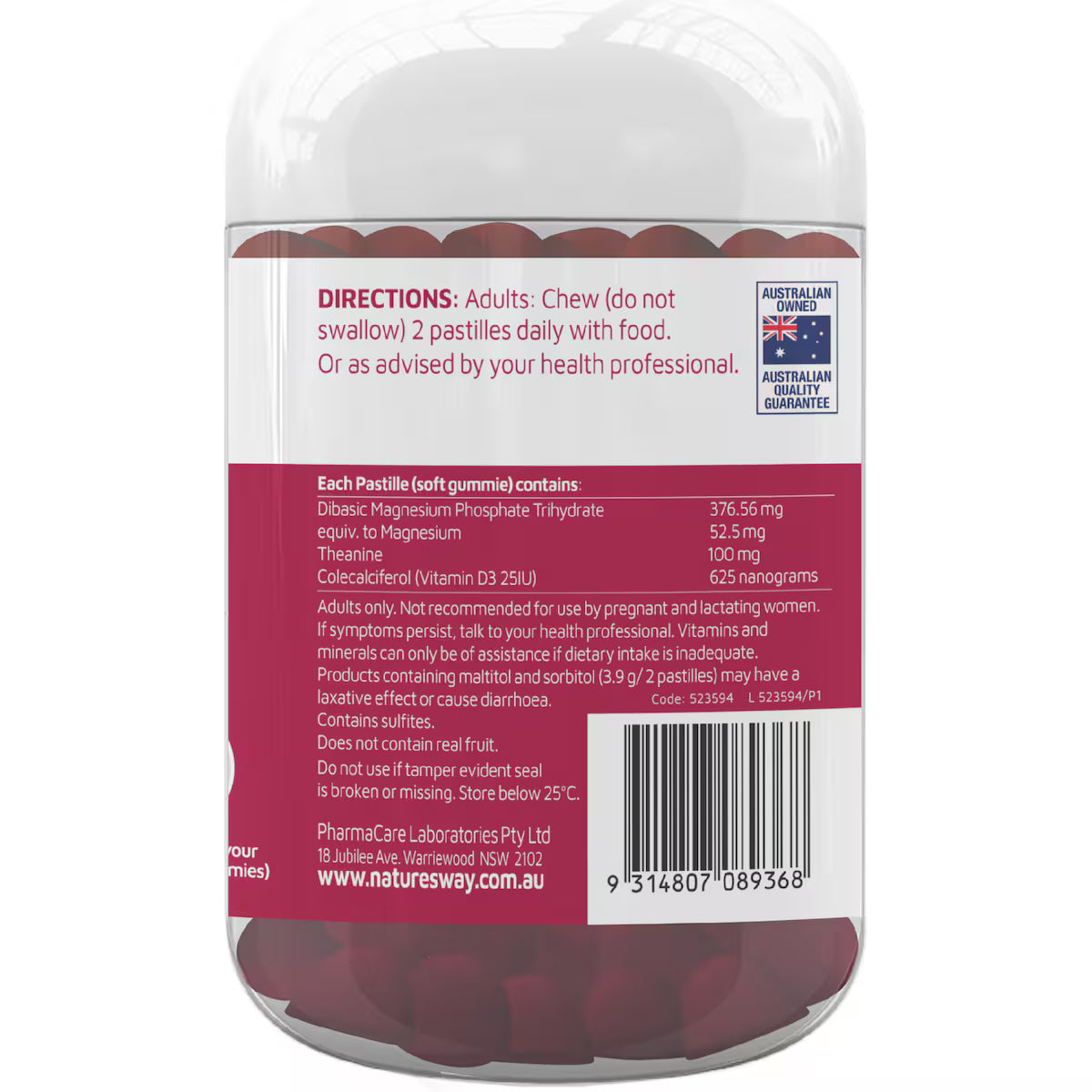 Nature’s Way Magnesium Gummies with L-Theanine 60 Pack — natural stress support and relaxation supplement in tasty chewable gummies.