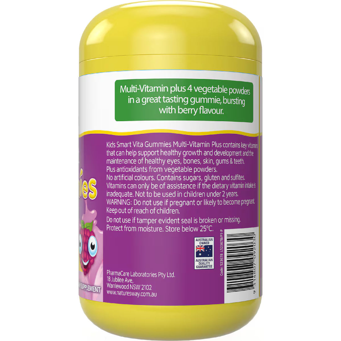 Nature’s Way Kids Smart Vita Gummies Multivitamin Plus 170 pack bottle with colorful fruit-shaped gummies for children’s daily vitamins and immune support.