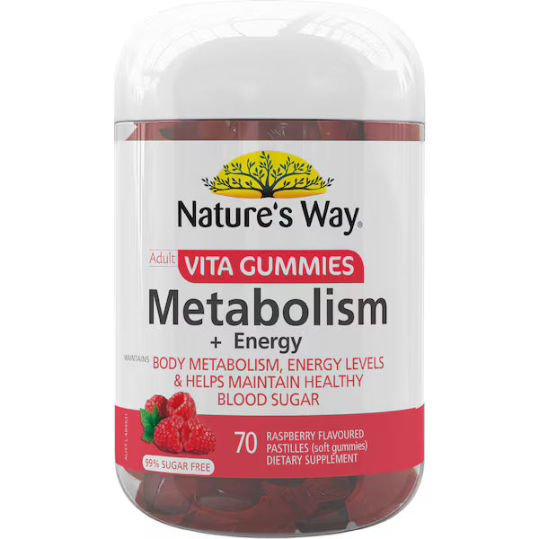 Nature's Way Adult Vita Gummies Metabolism + Energy 70 pack – energy boosting vitamin gummies for adults with B vitamins to support metabolism and vitality.