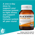 Blackmores Immune Zinc Tablets 120 pack for immune support and overall health, providing a high-quality zinc supplement to strengthen the body’s defense system.