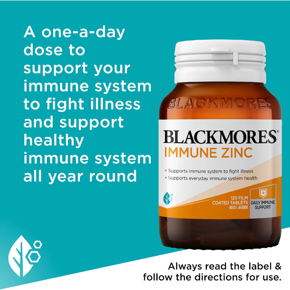 Blackmores Immune Zinc Tablets 120 pack, view 4