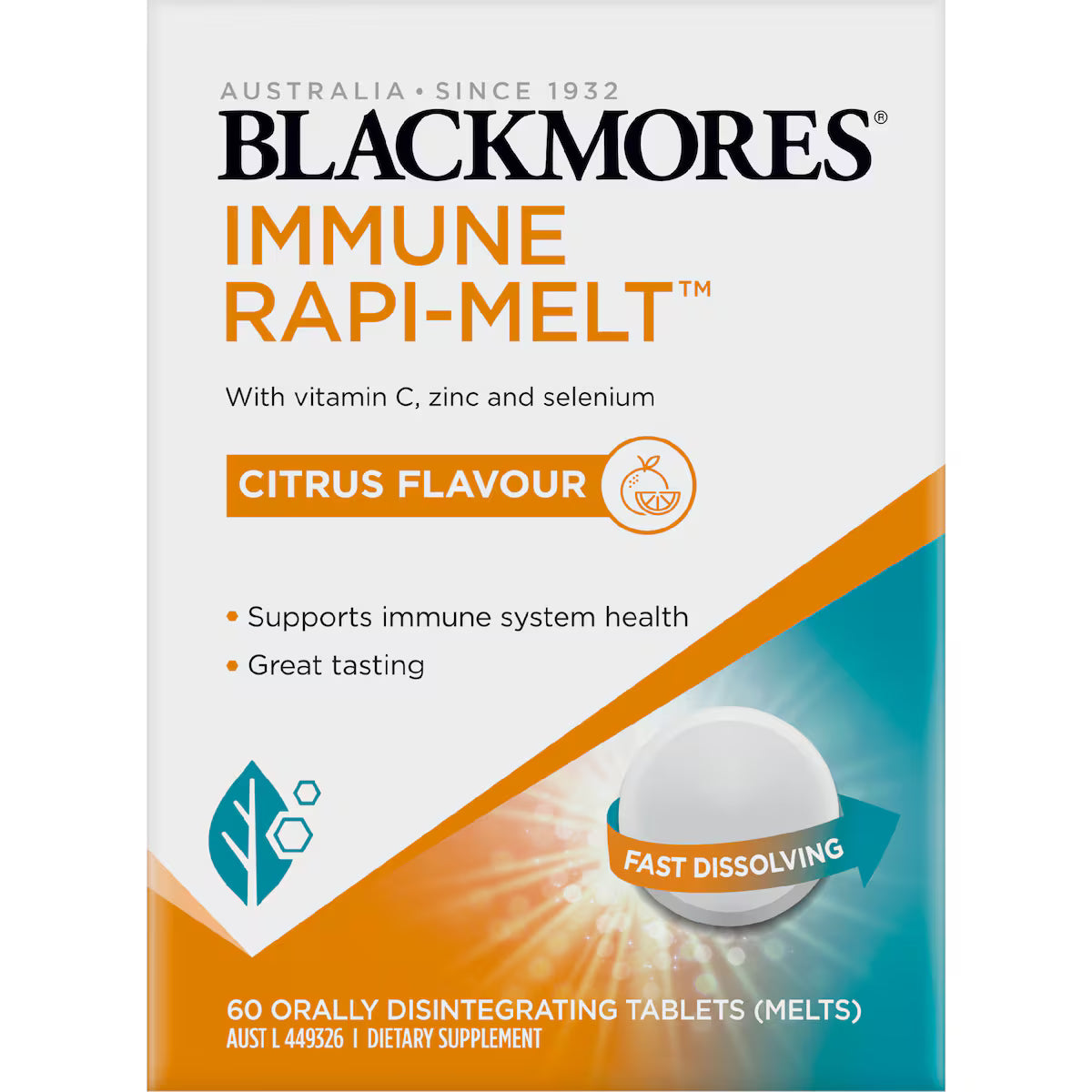Blackmores Immune Rapi Melt Tablets 60 pack, view 2