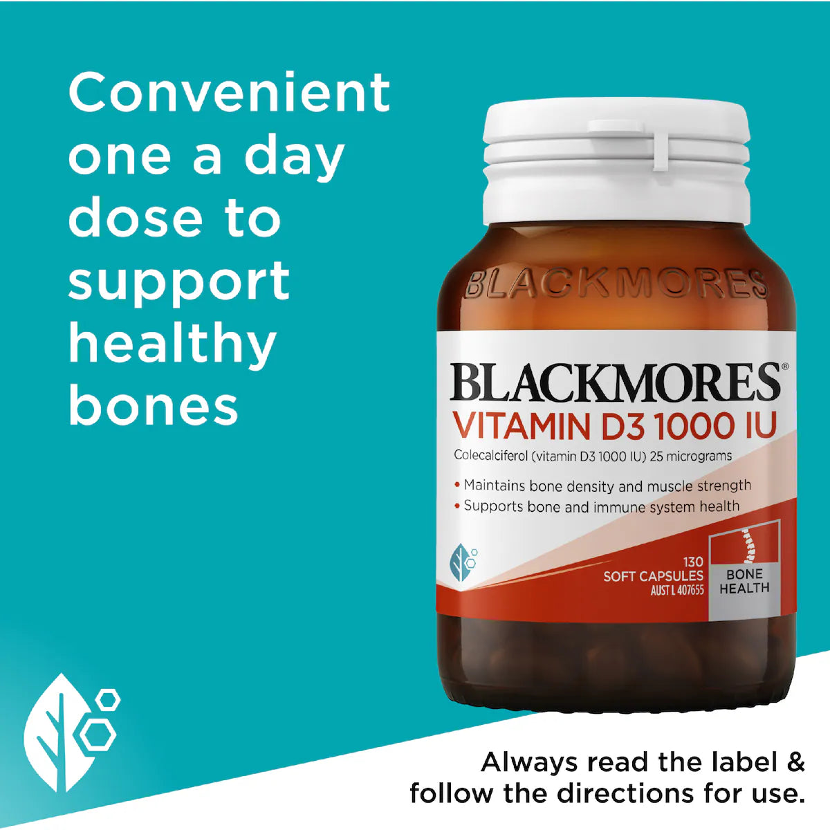 Blackmores Vitamin D3 1000IU Tablets 130 pack, view 4