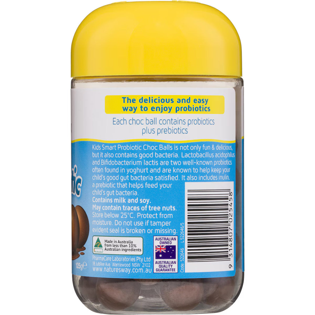 Nature's Way Kids Smart Probiotic Choc Balls 50 Pack – tasty chocolate probiotics for kids' digestive and immune health.