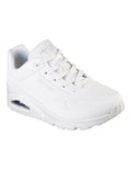 Skechers Uno Stand On Air Sneaker in White with cushioned comfort and modern sporty style