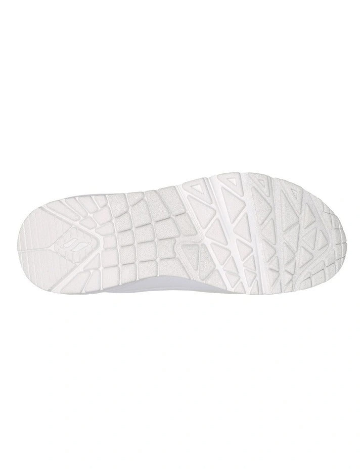 Skechers Uno Stand On Air Sneaker in White with cushioned comfort and modern sporty style