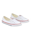Converse Chuck Taylor All Star Ballet Lace Optical Sneaker in White, featuring a clean, low-profile design with ballet-inspired laces for a chic, feminine look.