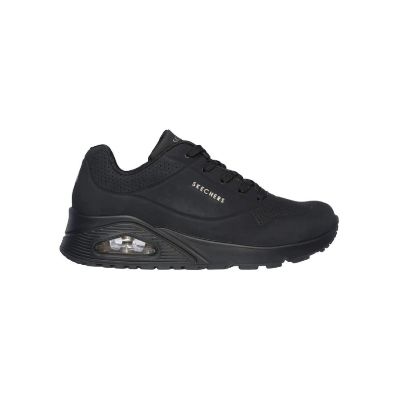 Skechers Uno Stand On Air Leather Sneaker in Black