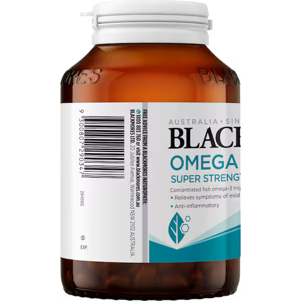 Blackmores Omega Triple High Strength Fish Oil Capsules 60 pack, view 2