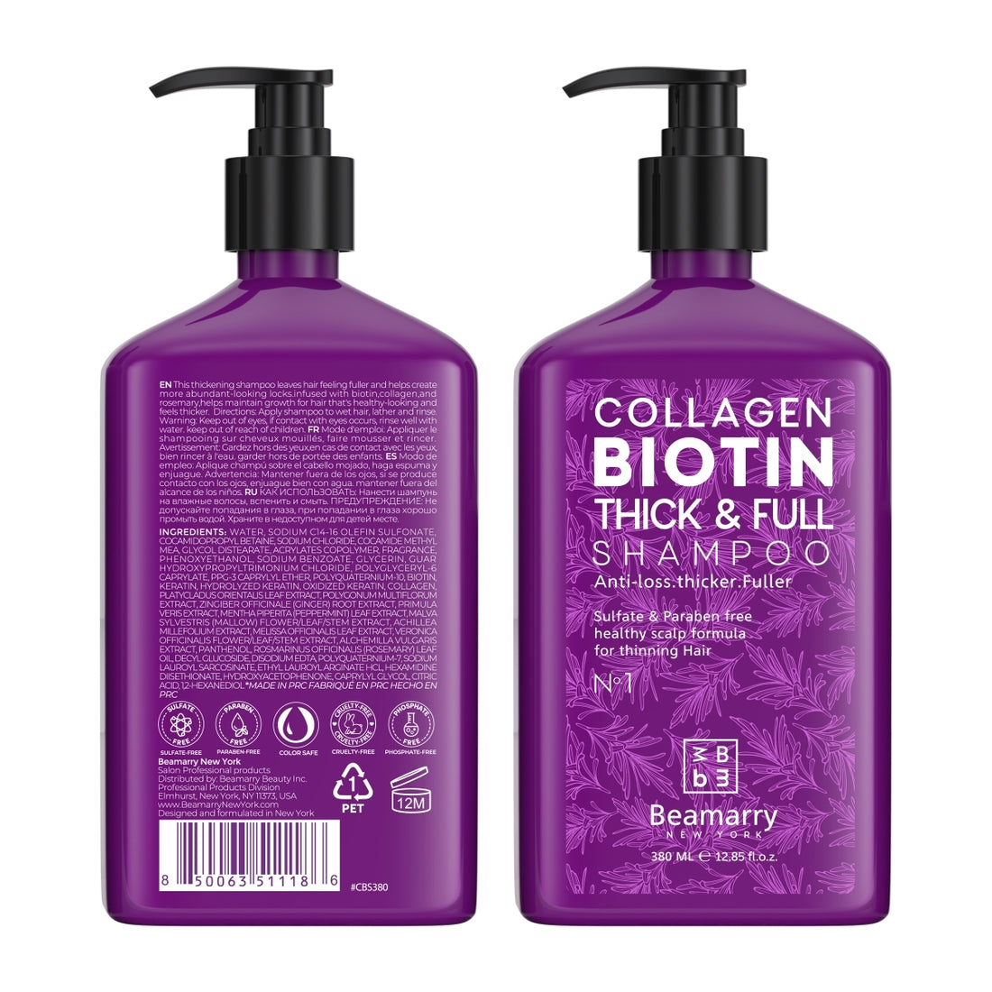 Beamarry Collagen Biotin Thicker & Fuller Shampoo 380ml