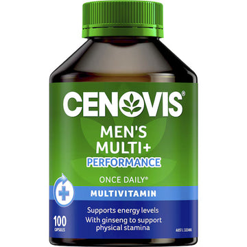 Cenovis Men's Multivitamin Capsules + Performance Multi Vitamin 100 pack — daily multivitamin supplement for men’s health, energy, stamina, and overall wellness.