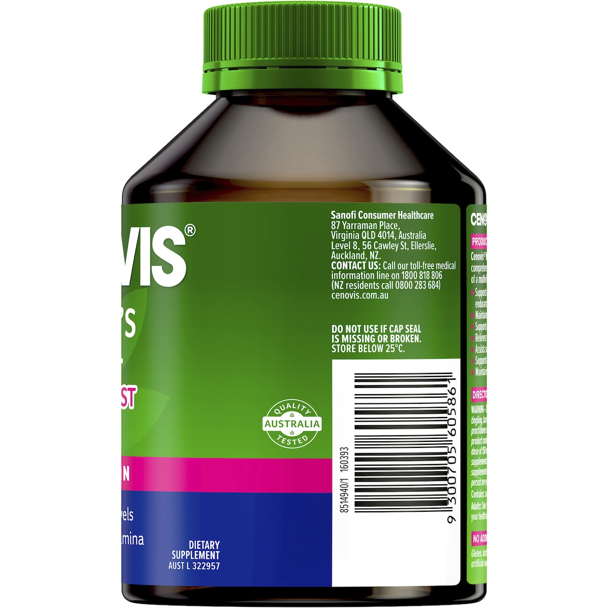 Cenovis Once Daily Women’s Multi + Energy Boost Capsules 100 pack – women’s multivitamin supplement for daily energy, immunity, and vitality support.