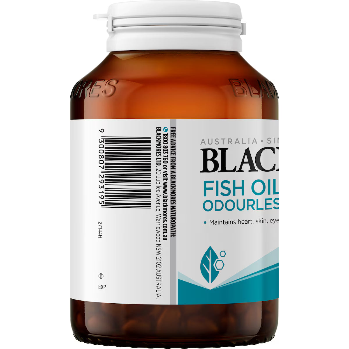 Blackmores Odourless Fish Oil 1000mg Omega-3 Mini Capsules 200 pack, view 2