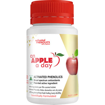 Renovatio Bioscience An Apple A Day Activated Phenolics Antioxidants Tablets 30 pack - Natural health supplement with antioxidants to support immune function and overall wellness.