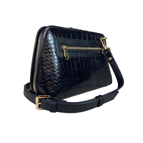 Black Leather Clutch Bag Shoulder Bag – LeatherLuxe
