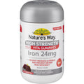 Nature's Way Adult Vita Gummies 24mg Iron Grape Flavour 30 pack bottle of iron gummies with grape flavor, nutritional supplement for adults, energy and vitality support.