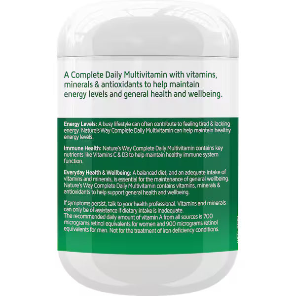 Nature's Way Daily Multivitamin with Antioxidants Coated Tablets, 250 pack - Essential vitamins and antioxidants for daily wellness support, providing a complete supplement for overall health.