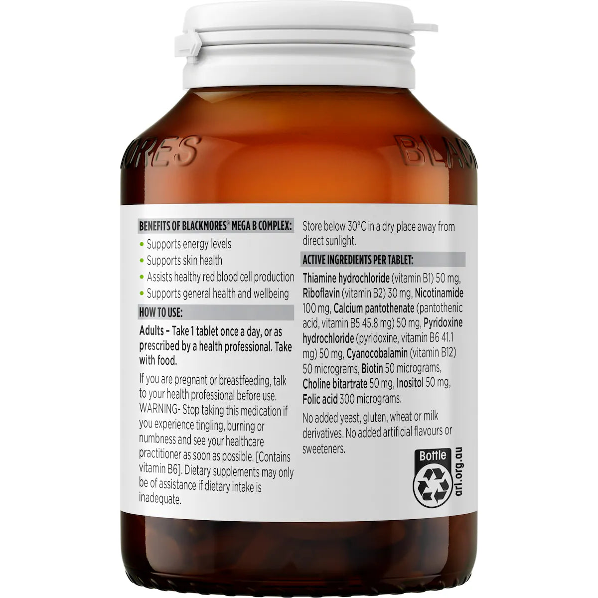 Blackmores Mega B Complex Tablets 200 pack, view 2