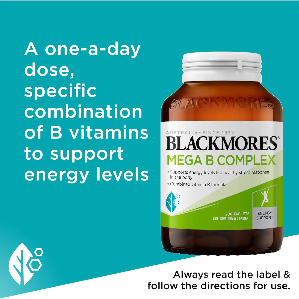 Blackmores Mega B Complex Tablets 200 pack, view 4