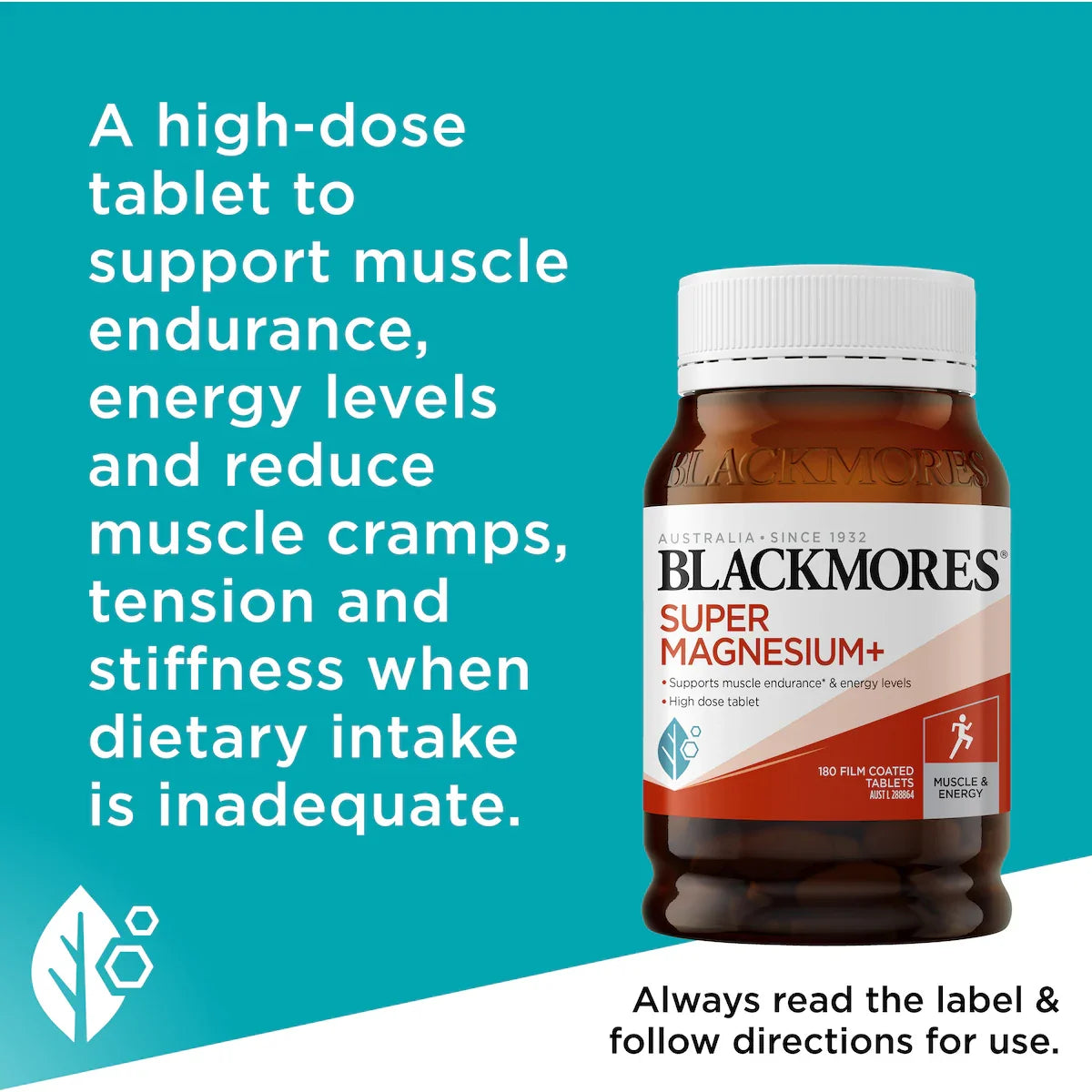 Blackmores Super Magnesium+ Coated Tablets 180 pack, view 5