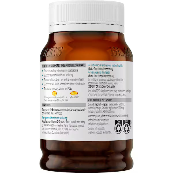 Blackmores Omega Mini Double Concentrate Capsules 400 pack, view 3