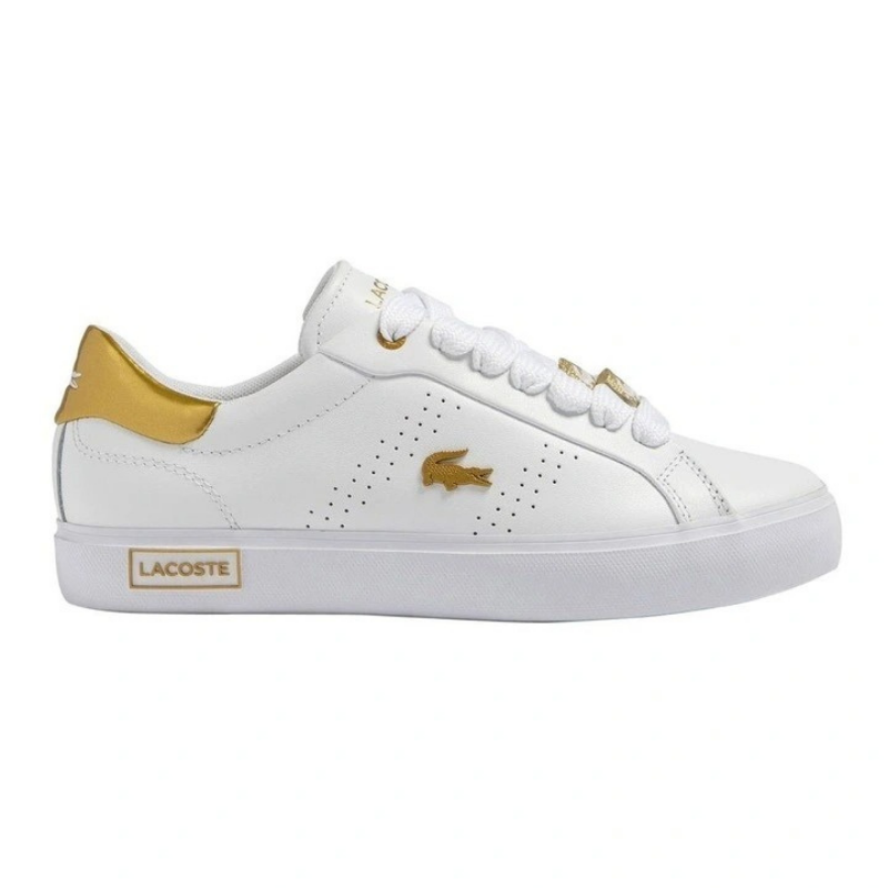 Lacoste Powercourt 2.0 Sneaker in White/Gold, view 1