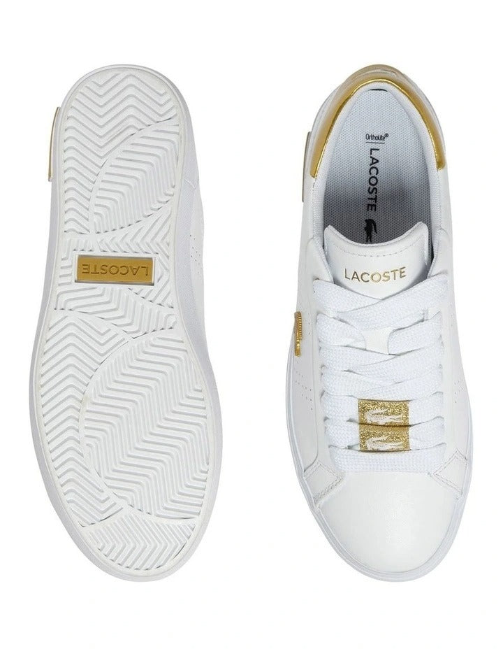 Lacoste Powercourt 2.0 Sneaker in White/Gold, view 3