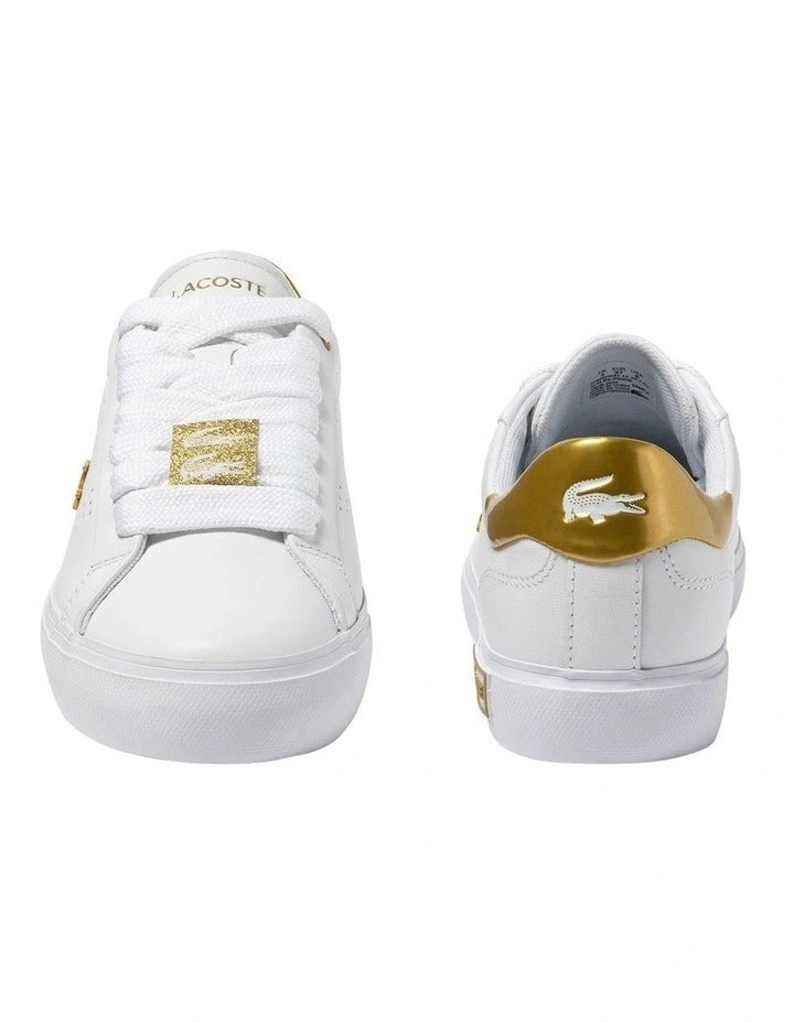 Lacoste Powercourt 2.0 Sneaker in White/Gold, view 4