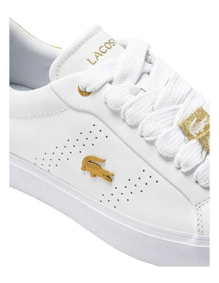 Lacoste Powercourt 2.0 Sneaker in White/Gold, view 5
