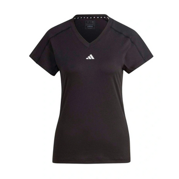 Black Adidas t-shirt on a white background