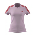 Light purple t-shirt with red stripes on sleeves and Adidas logo on a white background