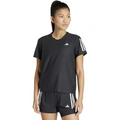 Woman wearing a black Adidas athletic outfit on a white background