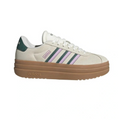 Beige Adidas sneaker with brown sole on a white background