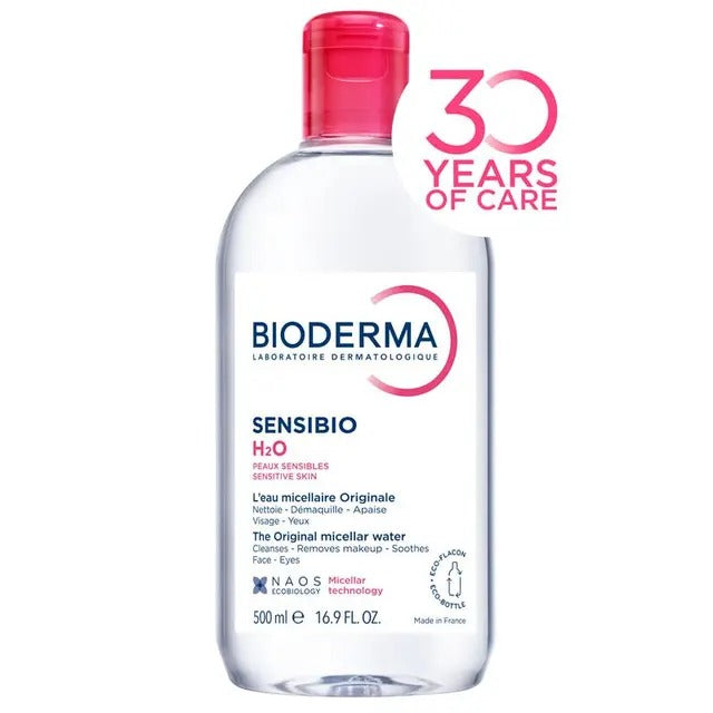 Bioderma Sensibio H2O Micellar Water Cleanser 500ml for sensitive skin.