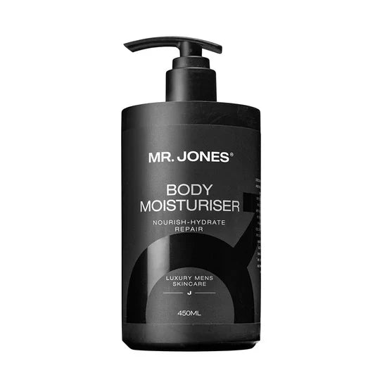 Mens Body Moisturiser bottle with natural ingredients
