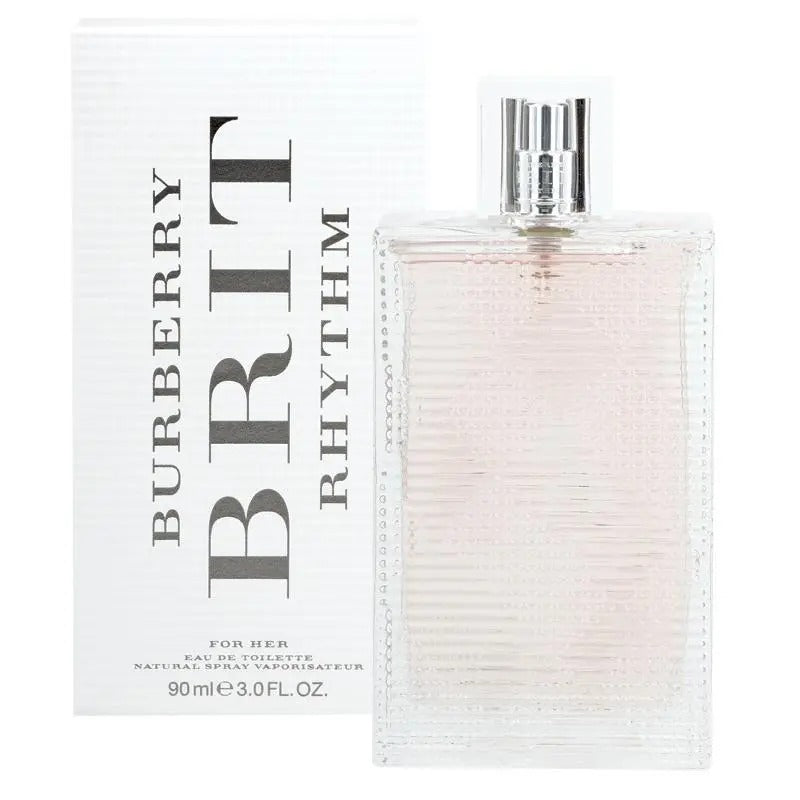 Burberry Brit Rhythm perfume bottle on a white background