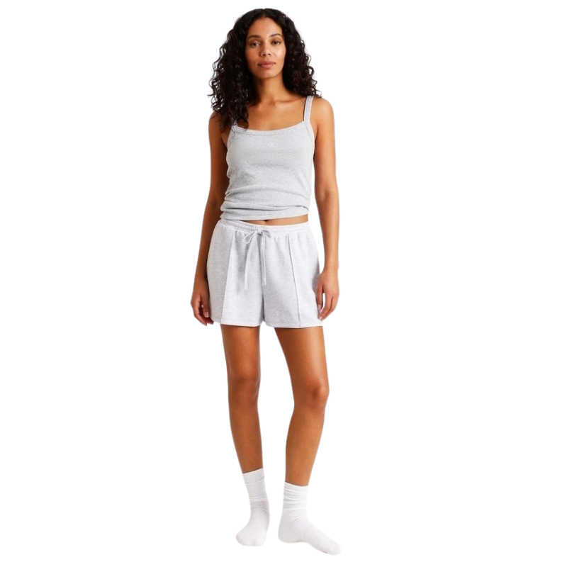 Chloe & Lola Pintuck Scuba Short in soft stretch modal fabric, featuring a drawcord and regular fit