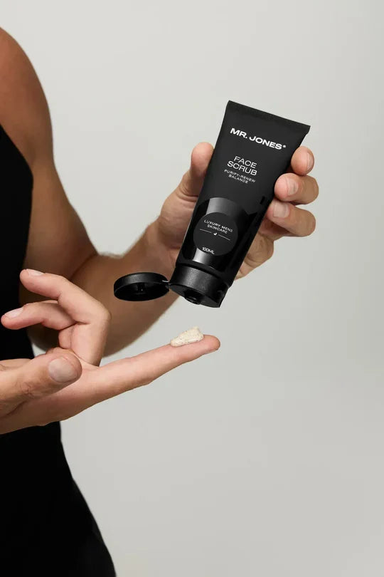 The Six Pack Men’s Complete Skincare Set featuring cleanser, moisturizer, exfoliator, serum, eye cream, and face mask for men’s daily grooming and skincare routine.