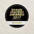 Badge for beauty shortlist awards 2017 winner on a textured background