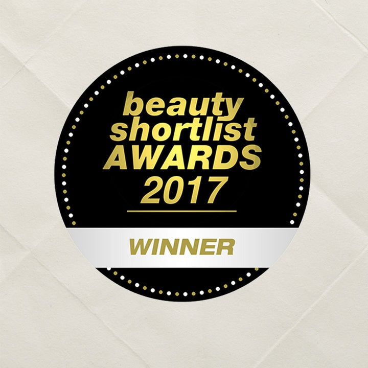 Badge for beauty shortlist awards 2017 winner on a textured background