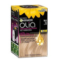 Garnier Olia hair color box with yellow and black design on a white background
