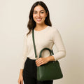 Green Leather Office Bag by LeatherLuxe