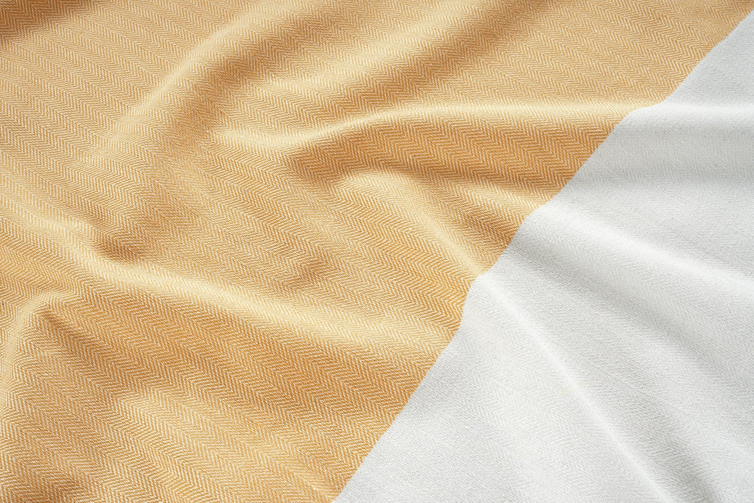 Set of 4 Herringbone Turkish Beach Towels - Citrus